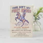 Westerne Cowboy Rodeo 2e Verjaardagsfeestuitnodigi Kaart (Staand voorkant)