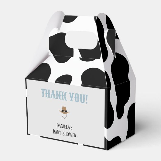 Westerne Cowboy Rodeo Baby shower dank u Bedankdoosjes (Voorkant Zijde)