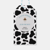Westerne Cowboy Rodeo Koe Print Boy Baby shower Cadeaulabel (Achterkant)