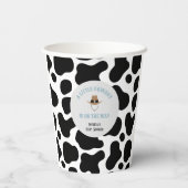 Westerne Cowboy Rodeo Koe Print Boy Baby shower Papieren Bekers (Achterkant)