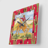  Westerne Cowboy Rodeo Vierkante Klok (Hoek)