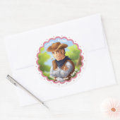 Westerne Cowboy Ronde Sticker (Envelop)