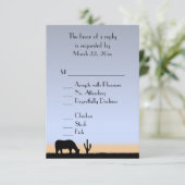 Westerne Cowboy RSVP met menukeuze Kaartje (Staand voorkant)