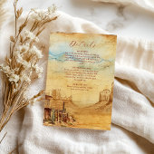 Westerne Cowboy Rustic Country Wedding Informatiekaartje