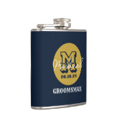 Westerne Cowboy Rustic Groomsmen Naam Monogram Heupfles (Rechts)