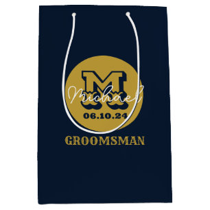Westerne Cowboy Rustic Groomsmen Naam Monogram Medium Cadeauzakje