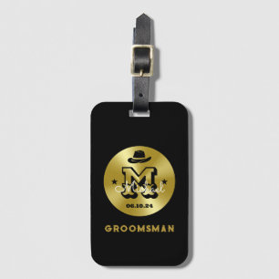 Westerne Cowboy Rustic Monogram Best Man Groomsmen Bagagelabel