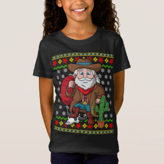Westerne cowboy sinterklaas lelijke kersttrui t-shirt