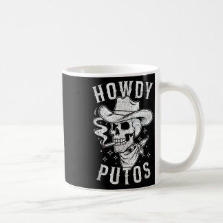 Westerne Cowboy Skull Hola Howdy Putos Spanish Sla Koffiemok