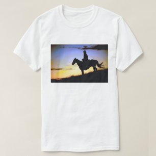 Westerne Cowboy Sunset Silhouette T-shirt