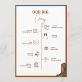 Westerne Cowboy trouwdag Evenementen Tijdlijn Programma (Achterkant)