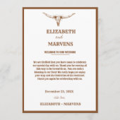 Westerne Cowboy trouwdag Evenementen Tijdlijn Programma (Voorkant)