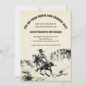 Westerne Cowboy Vaquero Wild West Horse Verjaardag Kaart (Voorkant)