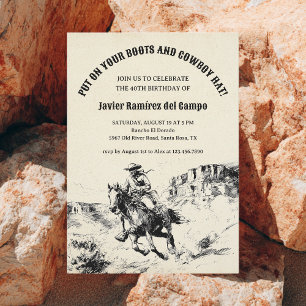 Westerne Cowboy Vaquero Wild West Horse Verjaardag Kaart