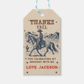 Westerne Cowboy Verjaardag Dank u Cadeaulabel (Voorkant)