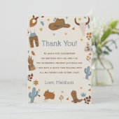 Westerne Cowboy Verjaardagsfeestje Dank je kaart (Staand voorkant)