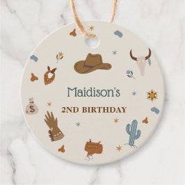 Westerne Cowboy Verjaardagsfeestje Favor Tags Bedankjes Labels