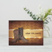 westerne cowboybruiloft in nood aankondiging (Staand voorkant)