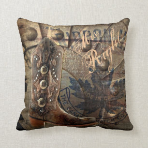 westerne cowboybruiloft met glanzend Wagon Wheel Kussen