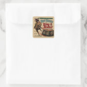 Westerne  cowboykoning van de rodeo vierkante sticker (Tas)