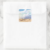  Westerne cowboys, afgedekt door Wyeth Vierkante Sticker (Tas)