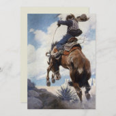  Westerne cowboys, Bucking by NC Wyeth (Voorkant / Achterkant)