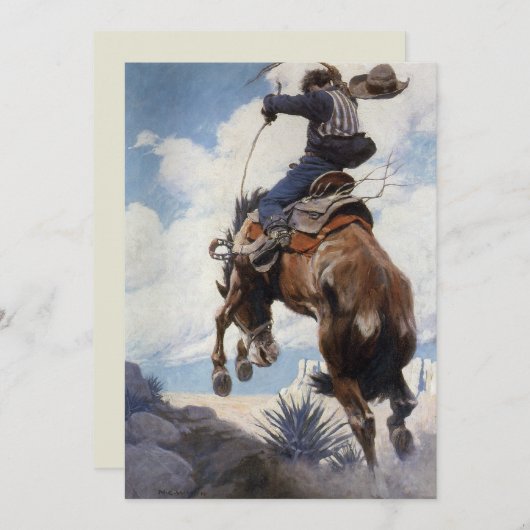  Westerne cowboys, Bucking by NC Wyeth (Voorkant / Achterkant)