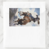 Westerne cowboys, Bucking by NC Wyeth Rechthoekige Sticker (Tas)