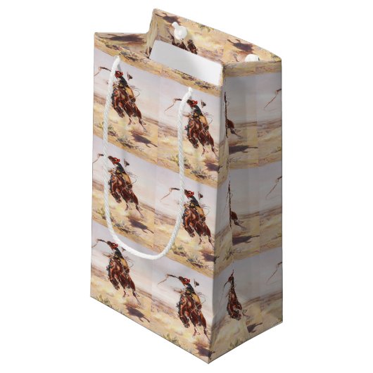Westerne Cowboys Gift Bag Klein Cadeauzakje (Voorkant Gekanteld)