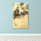  Westerne cowboys, Hopby NC Wyeth Canvas Afdruk (Insitu (Houten vloer))