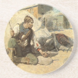  Westerne cowboys, Hopby NC Wyeth Zandsteen Onderzetter