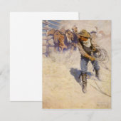  Westerne cowboys in de Corral door NC Wyeth (Voorkant / Achterkant)