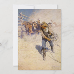  Westerne cowboys in de Corral door NC Wyeth