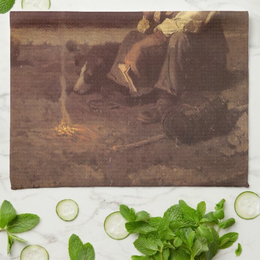 Westerne cowboys, Plains Herder by NC Wyeth Theedoek (Gevouwen)