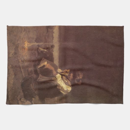 Westerne cowboys, Plains Herder by NC Wyeth Theedoek (Horizontaal)