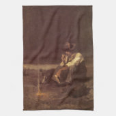 Westerne cowboys, Plains Herder by NC Wyeth Theedoek (Verticaal)