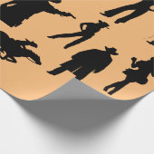 Westerne cowboys rodeo silhouettes cadeaupapier (Hoek)
