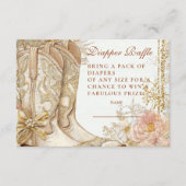 Westerne Cowgirl Boots Floral Diapper Raffle Informatiekaartje (Voorkant)