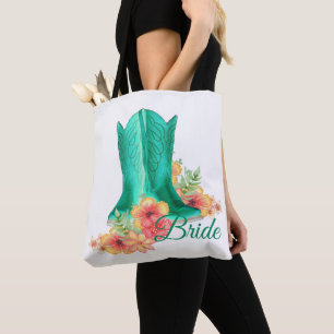 Westerne Cowgirl Boots Wedding Bride Canvas tas