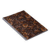 Westerne Cowgirl bruine bloemen Notitieboek (Rechterzijde)