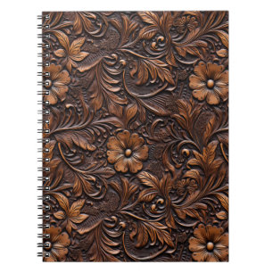 Westerne Cowgirl bruine bloemen Notitieboek