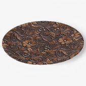 Westerne Cowgirl bruine bloemen Papieren Bordje (Gekanteld)