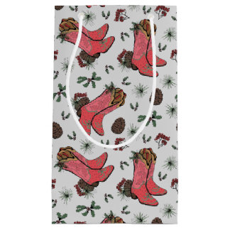 Westerne Cowgirl Christmas Pink en Groen Klein Cadeauzakje