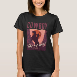 Westerne cowgirl cowboy neemt me weg country muzie t-shirt