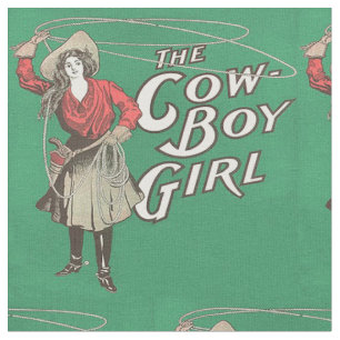 Westerne Cowgirl Cowboy Roping Fabric Stof