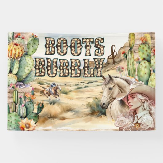 Westerne cowgirl cowboy rustic desert cactus spandoek (Horizontaal)