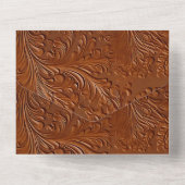 Westerne Cowgirl Cowboy Tan Brown Bohemian All In One Uitnodiging (Achterkant)