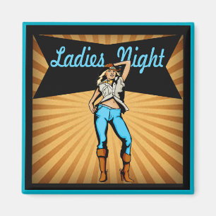 Westerne Cowgirl Dames nacht Magneet