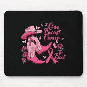 Westerne Cowgirl Geef Borstkanker De Boot Aware Muismat