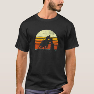 Westerne Cowgirl Halter Horse Retro Sunset T-shirt